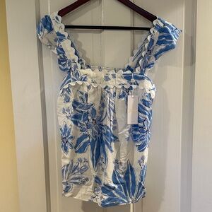 Lilly Pulitzer Blue and White Floral Blouse